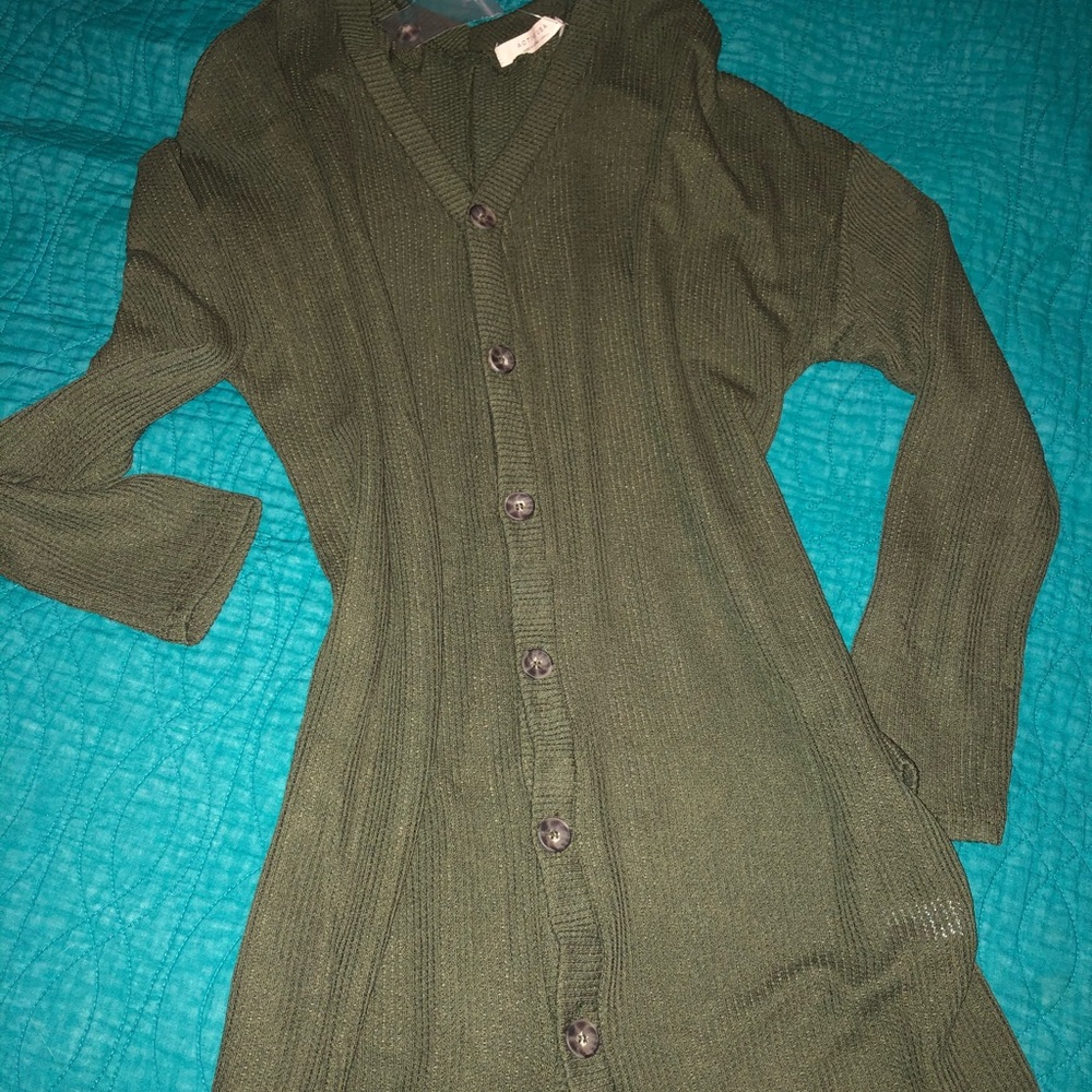 NWT button up sweater top